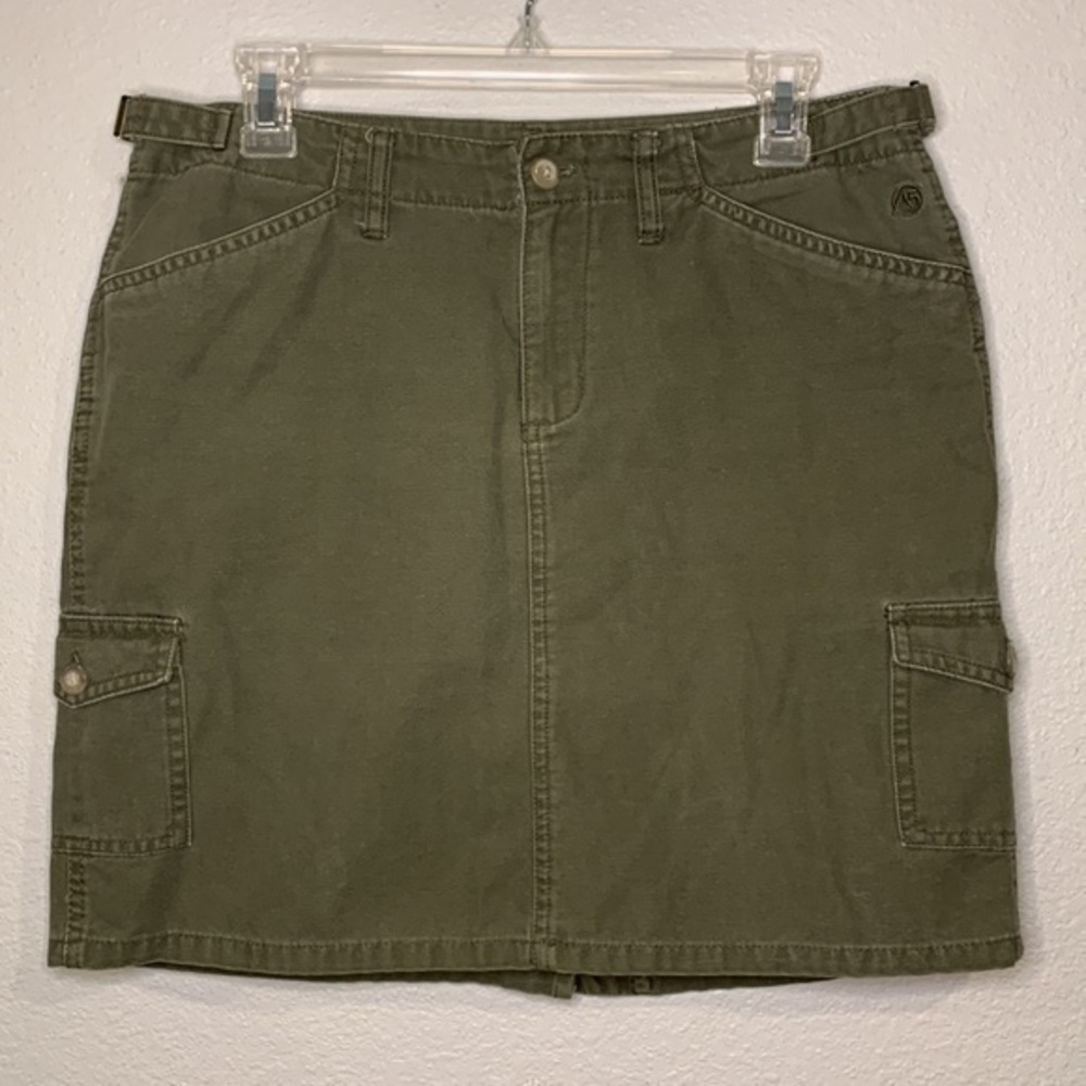 The North Face A5 Series cotton canvas mini skirt army green 8